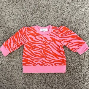 Kids Pink and Red Zebra Print Sweatshirt